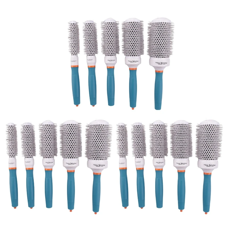 

3X Roller Comb Professional 5 Size Hair Dressing Brushes High Temperature Resistant Round Comb Hair Styling Tool