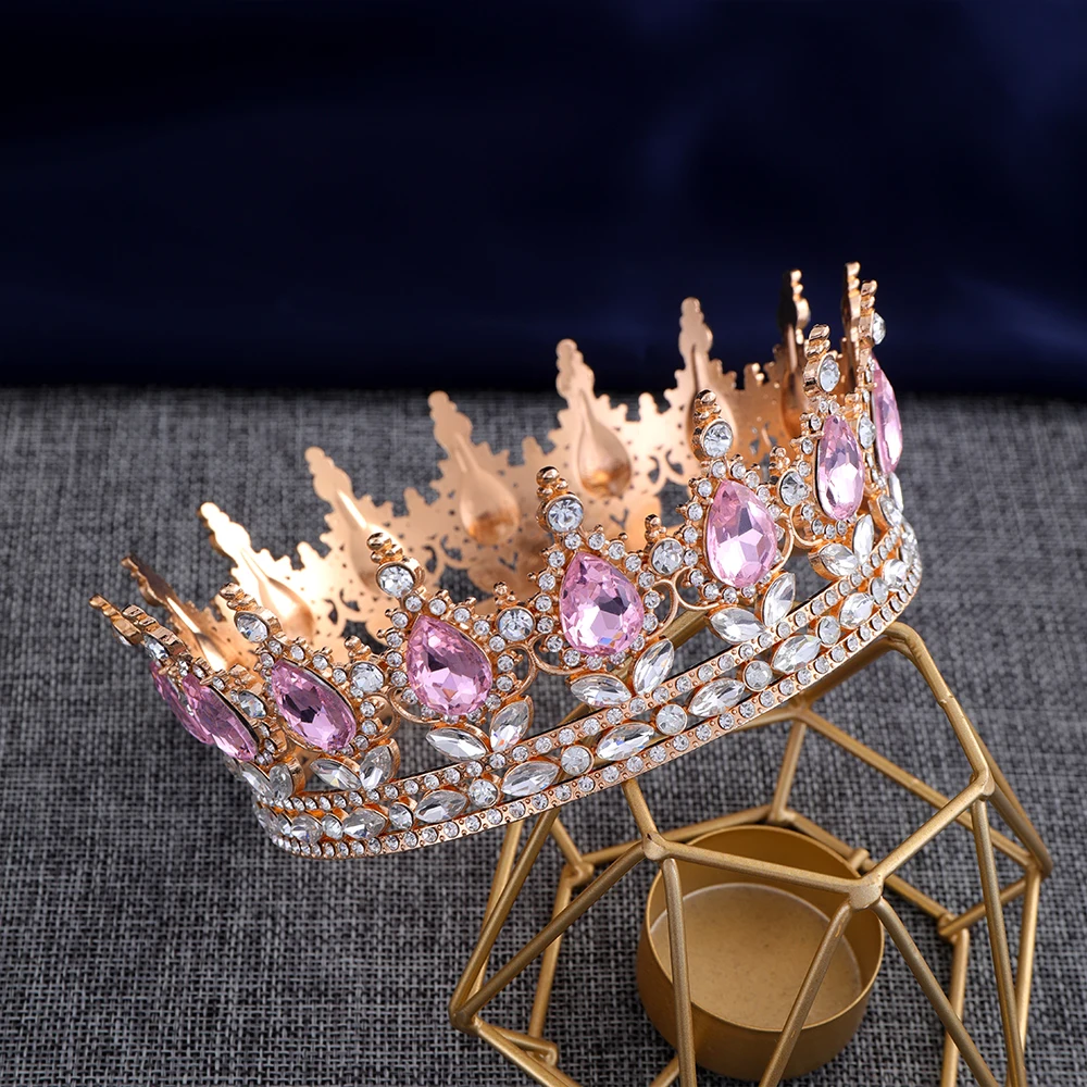 Bridal Headwear Crystal Queen Crown for Women Girls European Baroque Pageant Tiara hair accessory hair headdress bridal headwear hair band crown