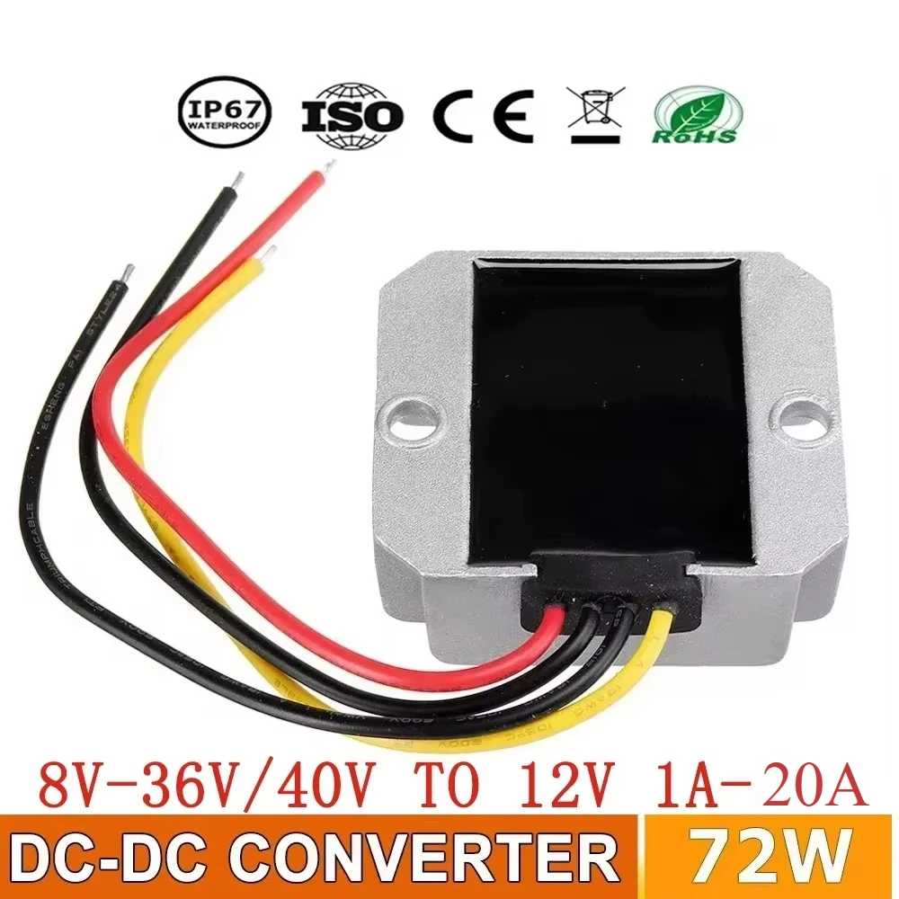 ตัวควบคุมตัวแปลงไฟฟ้าไฟฟ้ากระแสตรง8-40V ถึง12 V 1A-6A 12 volt สเต็ปขึ้น/ลง DC เพิ่มแรงดันไฟฟ้าโคลง CE สำหรับรถยนต์พลังงานแสงอาทิตย์ 1