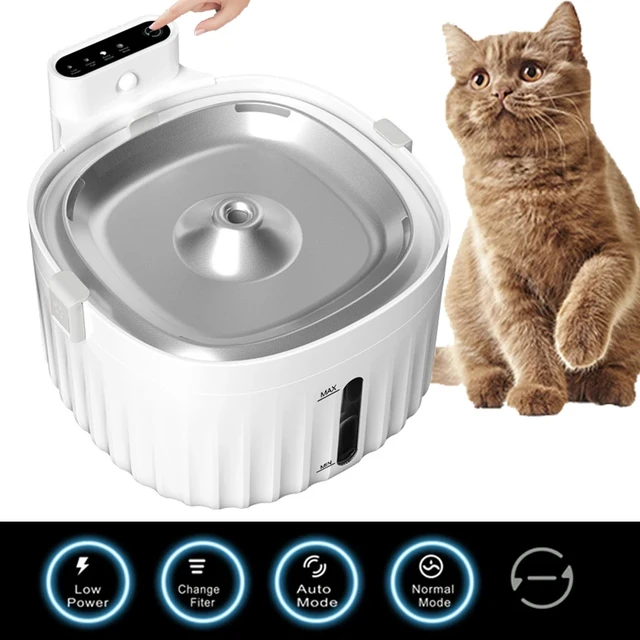 Fuente de agua con Sensor de movimiento para gatos, bebedero automático con  filtro, alimentador de mascotas