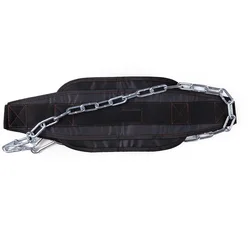 Heavy - Duty Metal Chain Weight Lifting Dip Belt for Strength Training and Fitness (Black)