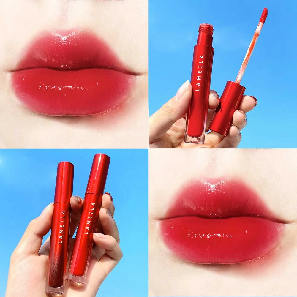 Description Picture 3 of itemRed Tube Lip Glaze Velvet Matte Not Easy To Fade Lip Gloss Waterproof Long Lasting Non-stick Cup Liquid Lipstick Cosmetics