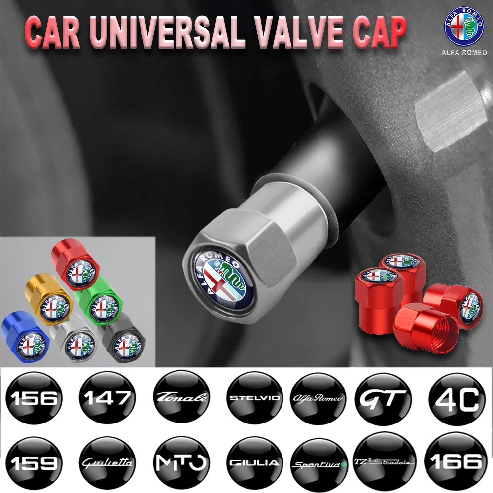 4PCS Stylish Car Tire Valve Caps Dust Covers - Premium Car Accessories