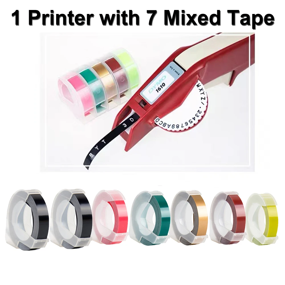 DYMO Label Printer DIY Manual label maker DYMO 1610 Typewriter with 2/7Rolls Refill Tape for MOTEX E101 Dymo 12965 Labeller
