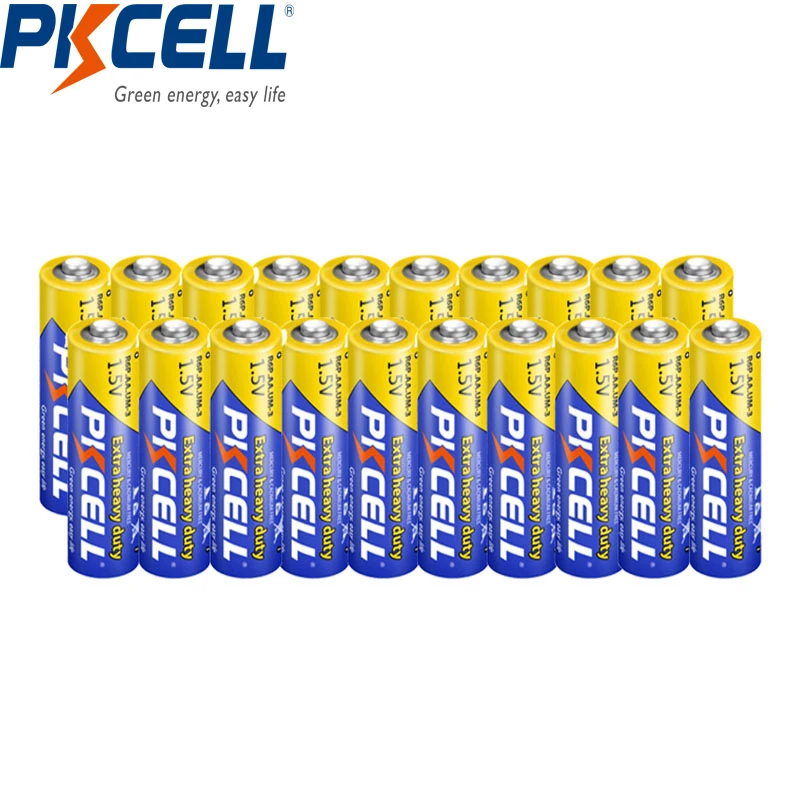 PKCELL 1.5V R6P AA Carbon zinc Battery 20PCS AA R6P Super Heavy Duty