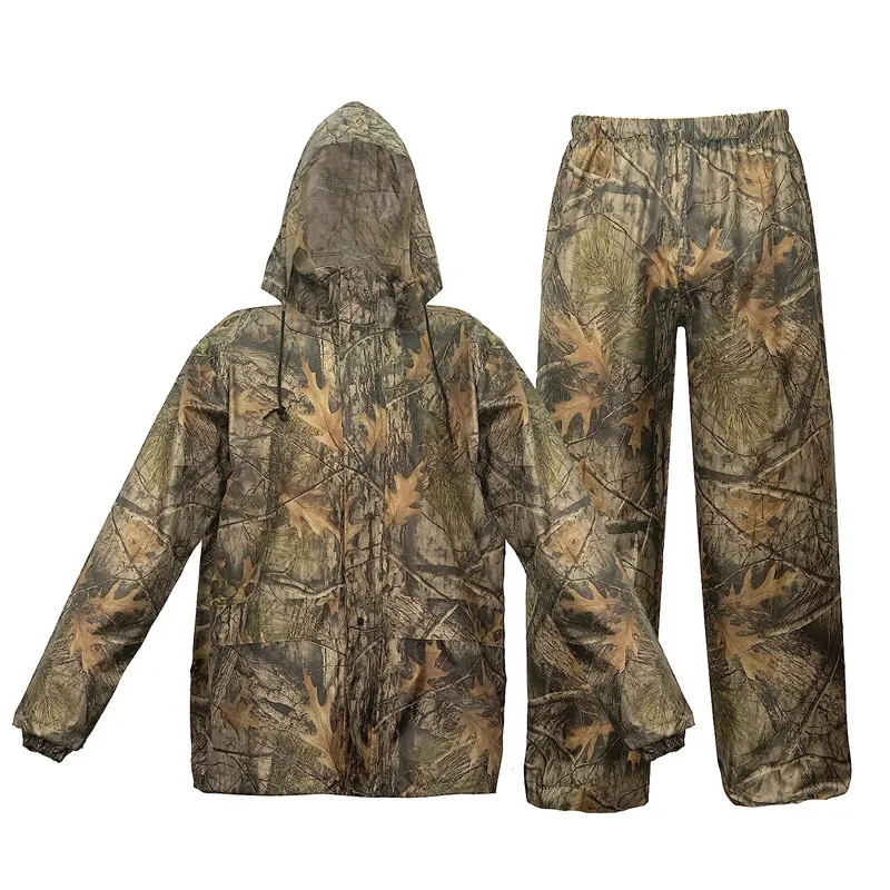 Portable Tree Camo Poncho Raincoat Set with Rain Pants Bicycle Motorcycle Waterproof Clothes Tactical Military Man Rain Jacket, motorcycle raincoat,waterproof raincoat