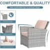 4 Pieces Outdoor Patio Furniture Set,Wicker Sectional Sofa Outdoor Patio Set Rattan Patios Furniture, Patios Conversation 4