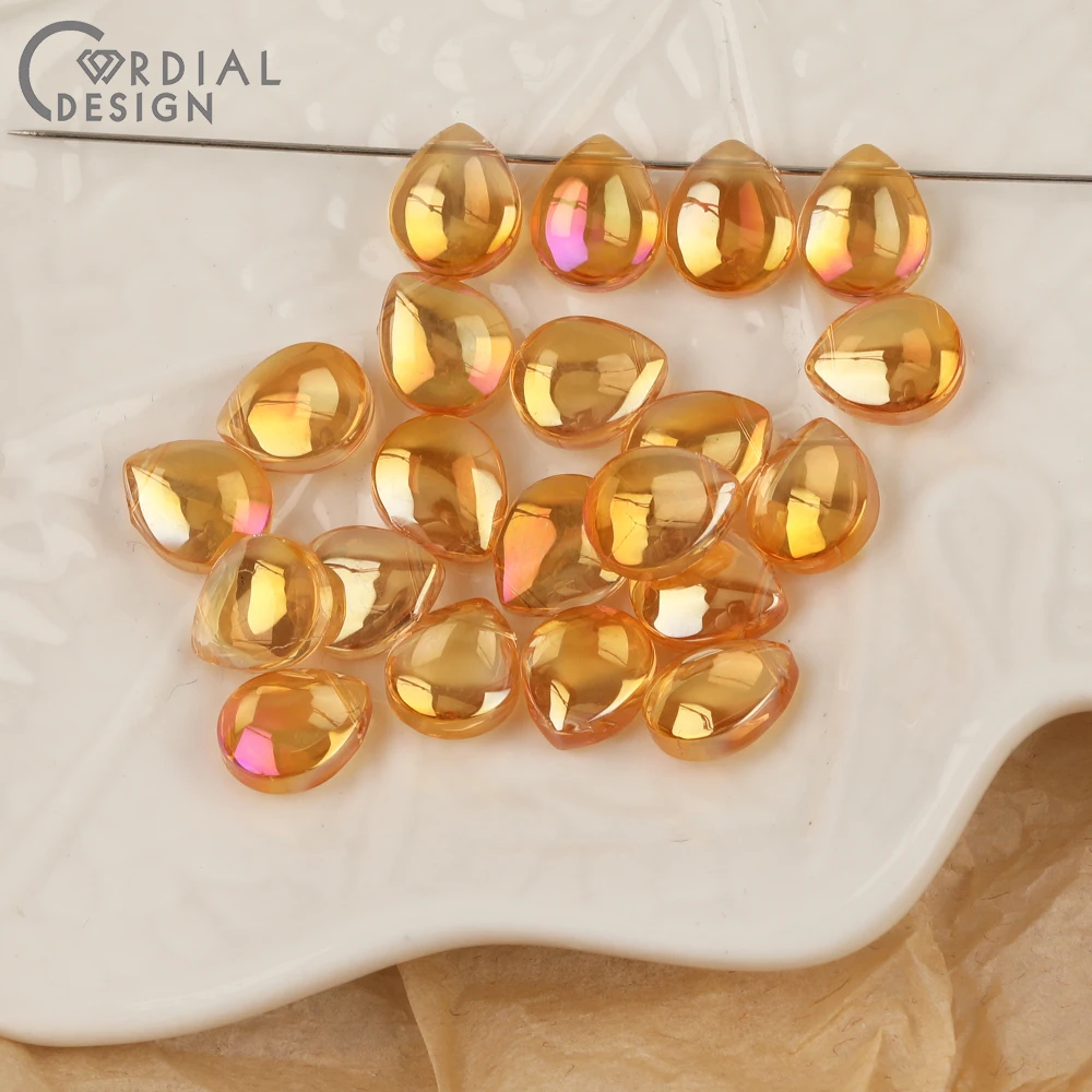 Cordial Design 10*12MM 300pcs Beads Making/Hand Made/DIY Glass Bead/Aurora Effect/Waterdrop Shape/Jewelry Findings & Components - cordial