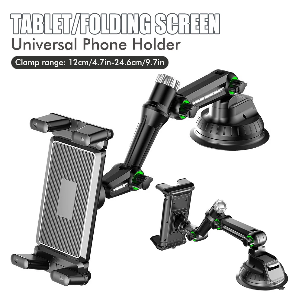 Auto-Tablet/Klappschirm, universeller Handyhalter, 1260 Grad verstellbare Drehung, Klemmbereich 4,7–9,7 Zoll
