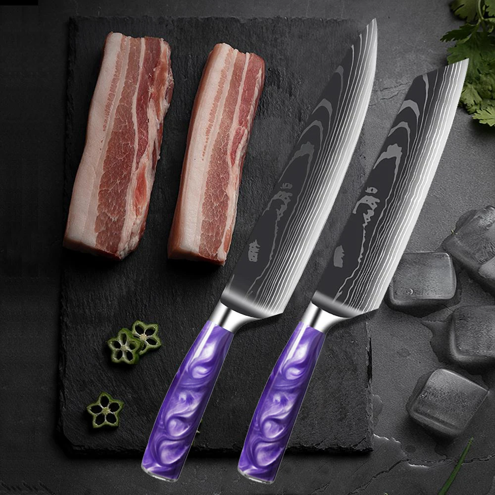 PurpleChef 10 Piece Stainless Steel Assorted Knife Set & Reviews