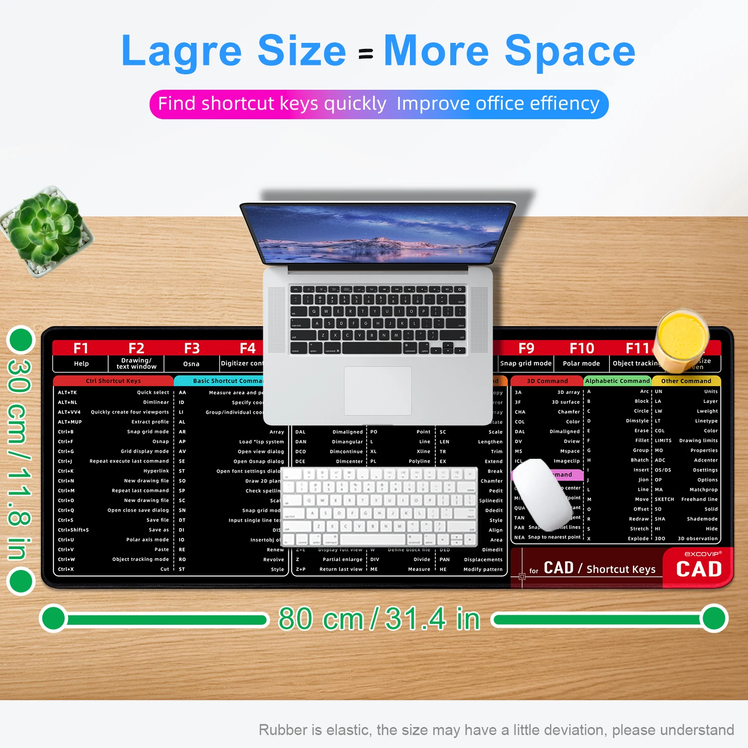Keyboard, Gaming Desk Mat, borda costurada, Base