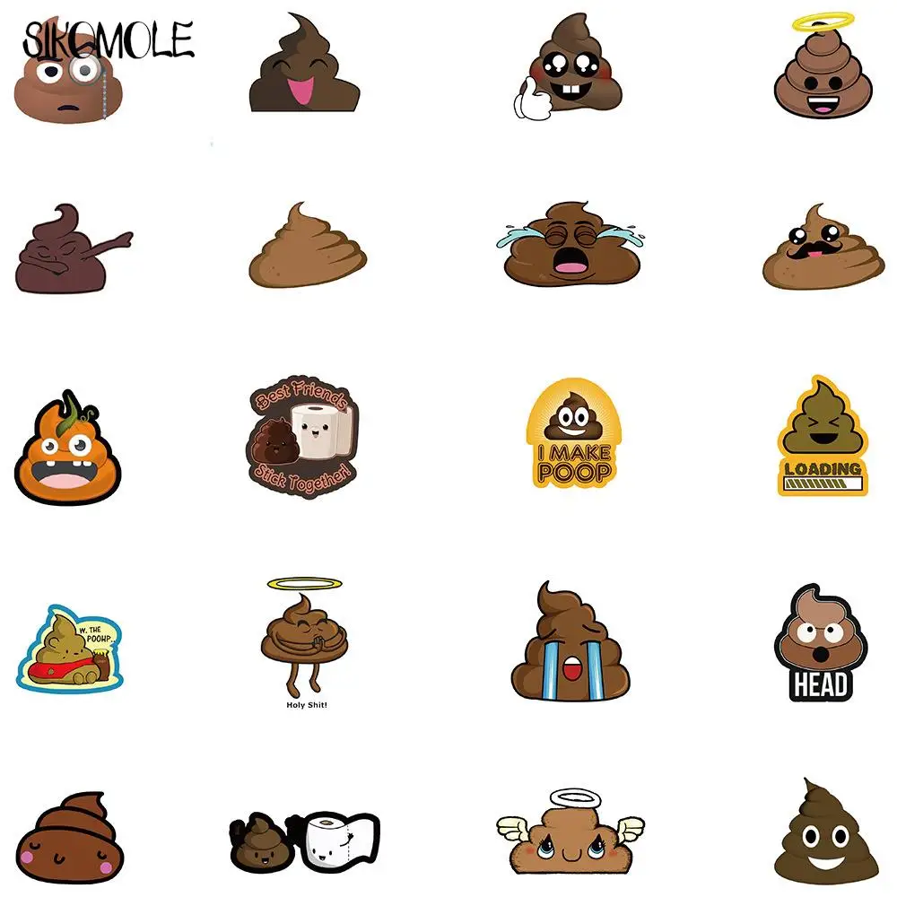 10/30/60PCS Cartoon Poop Spoof Personality Decoration Graffiti Stickers Kawaii DIY Skateboard Laptop Decals Children Sticker F5 cartoon stickers decorative stickers kawaii stickers graffiti stickers