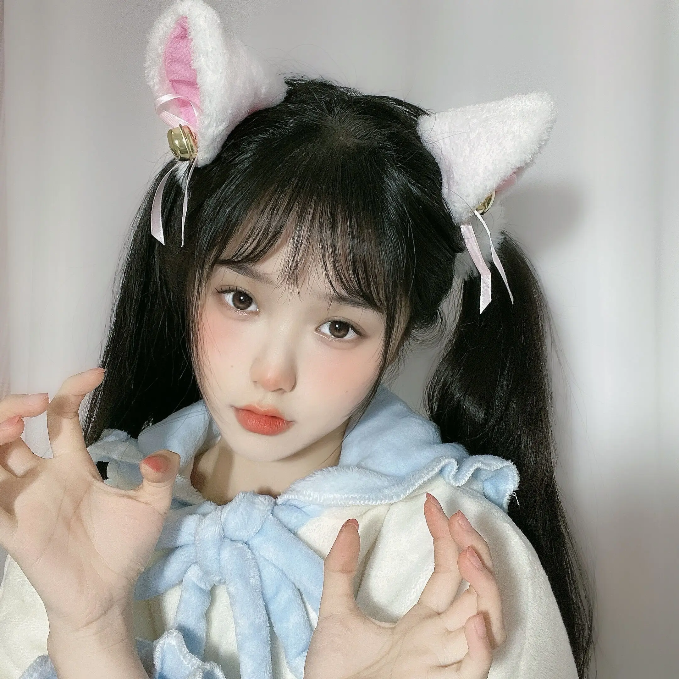 Cat Ears Bell Hair Clip Fox Long Fur Hairpins Headwear Cosplay Anime Costume Halloween Party Gifts Hair Accessories 2pcs anime hair accessories,anime ear clips
