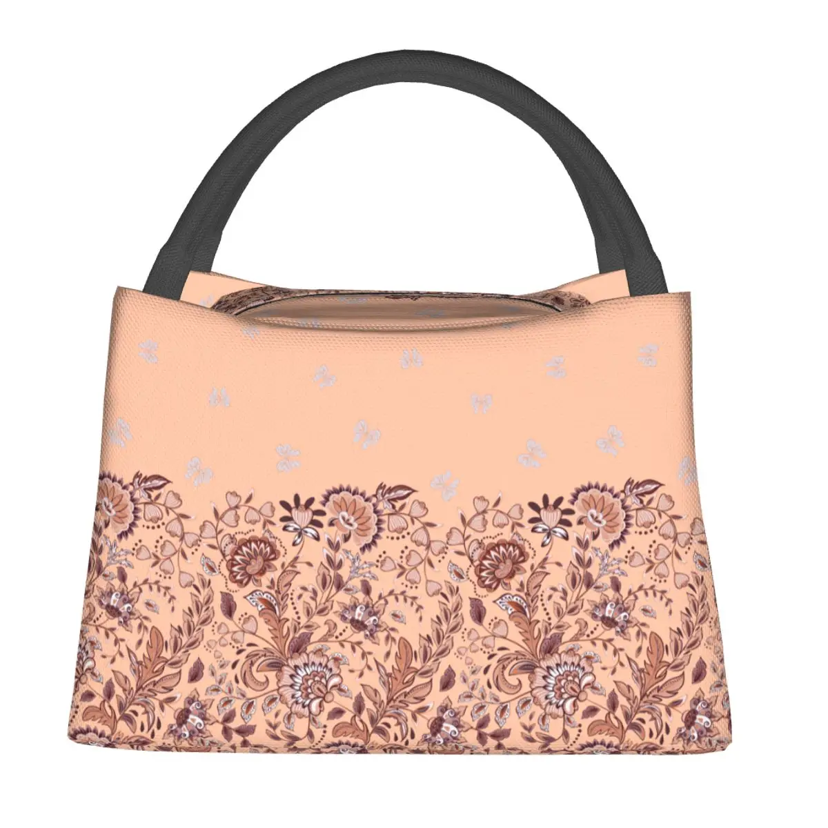 

Роскошный Ланч-бокс с цветочным рисунком, портативная школьная сумка-холодильник с принтом бабочки, милая сумка-тоут из ткани Оксфорд для еды