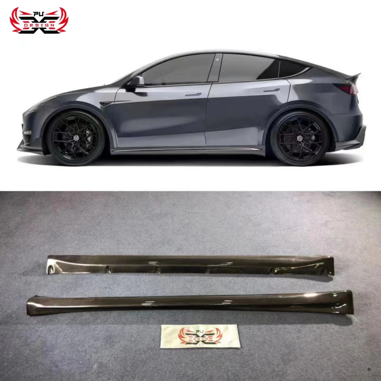 

ADR Style Carbon Fiber Side Skirts For Tesla Model Y Body Kit