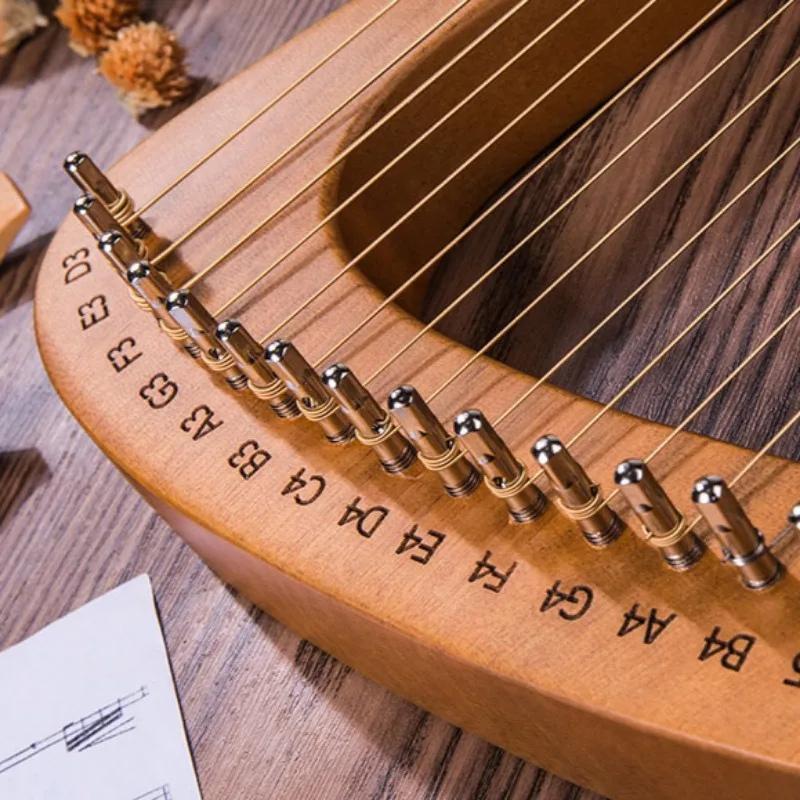 16-string Plate-style Lyar Stringed Instruments 21-string Small Harp Portable Beginners Practice Musical Instrument Adults