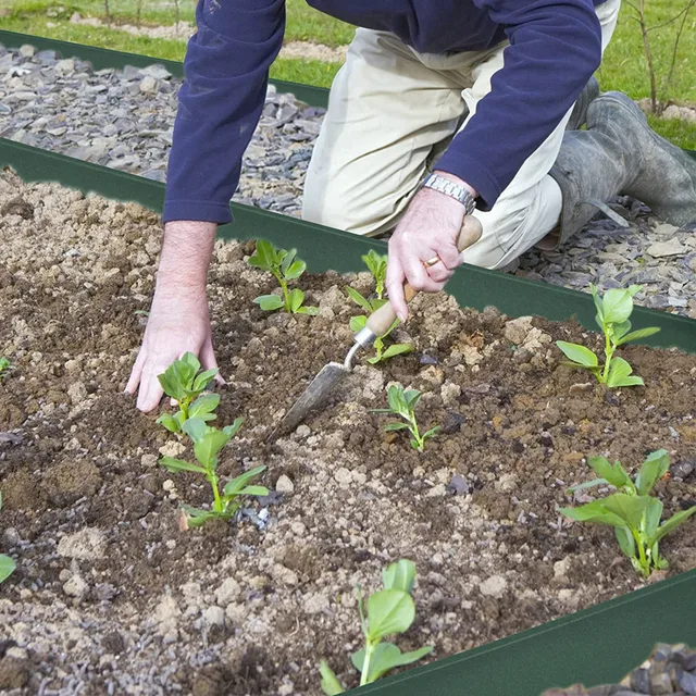 10M Kerti Fű Szegély Kerítés Öv Műanyag Gyep Kő Elszigetelő Háztáji Dekoráció Gát Terasz Kertészkedés Dekoratív Zöldítőöv - Image 4