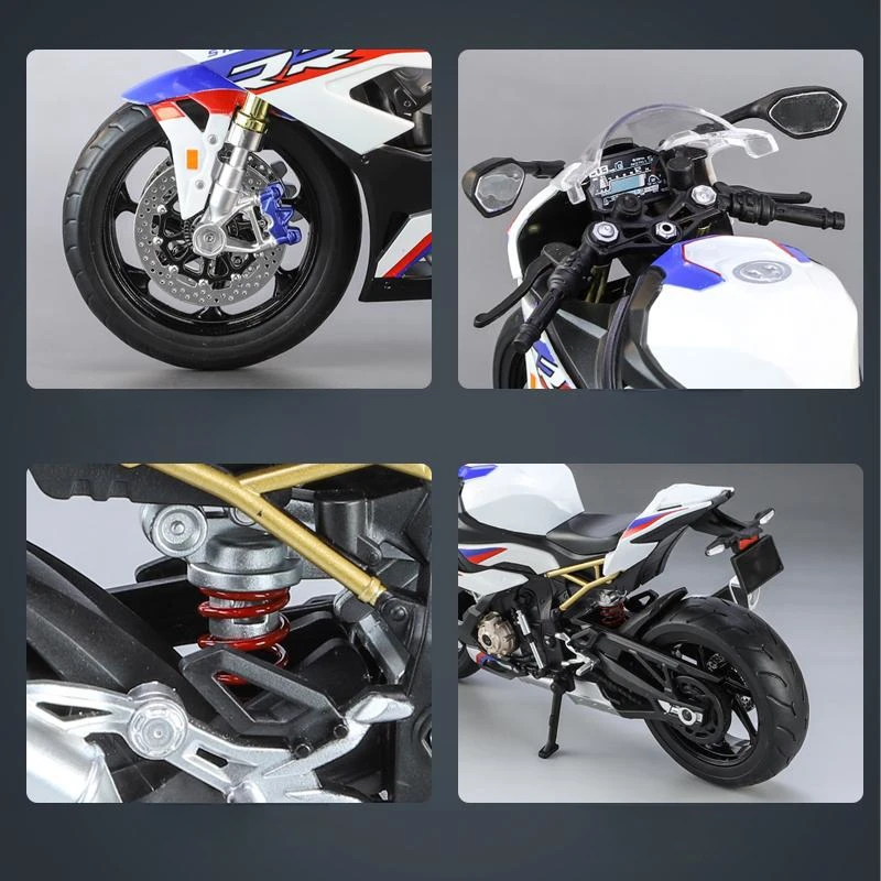 1/9 BMW S1000RR Racing Toy Motorcycle For Children Diecast Metal Large Size Model Super Racing Lightable Collection Gift For Boy 5