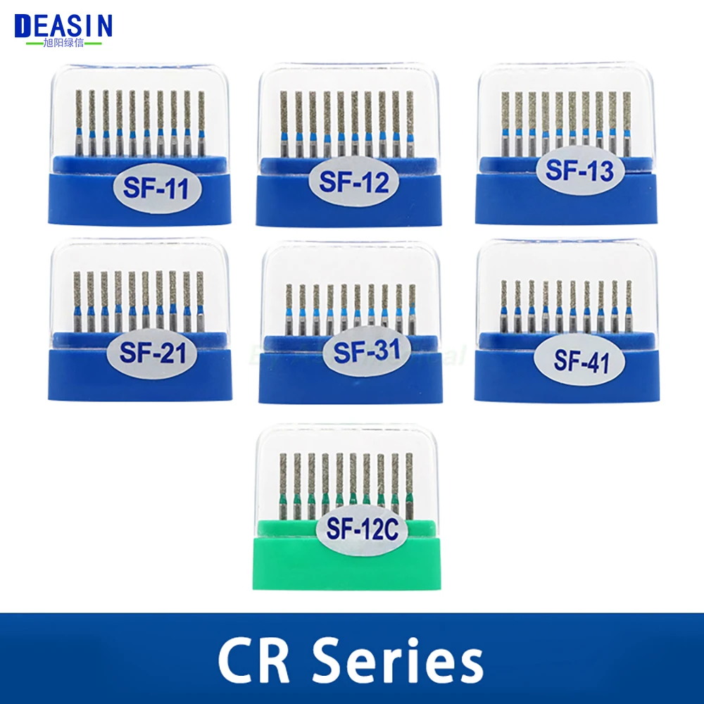 10/Pcs Dental Diamond Burs Drill for Teeth Polishing High Speed Handpiece FG 1.6M SF-11 SF-12C 4