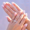 Trumium 2mm Real s925 Sterling Silver Wedding Band Cubic Zirconia Full Eternity Stackable Engagement Rings for Women Girls Gifts 4