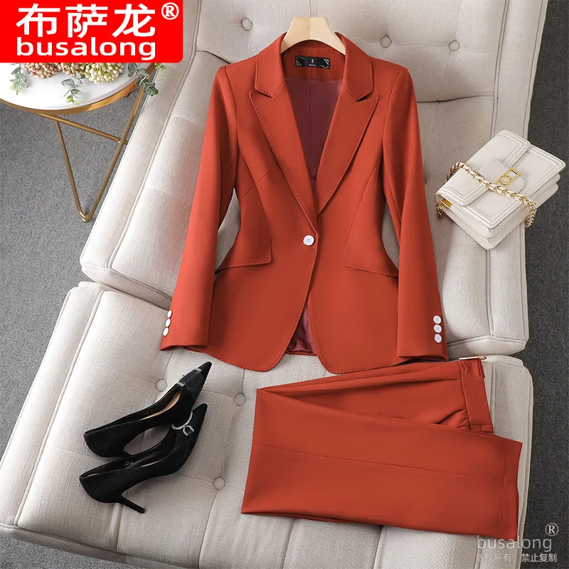 

Suit Female Fall Slim Fit Temperament Office Wear Sales Department 4S Store Hotel Manager Suit Work Clothes Professional