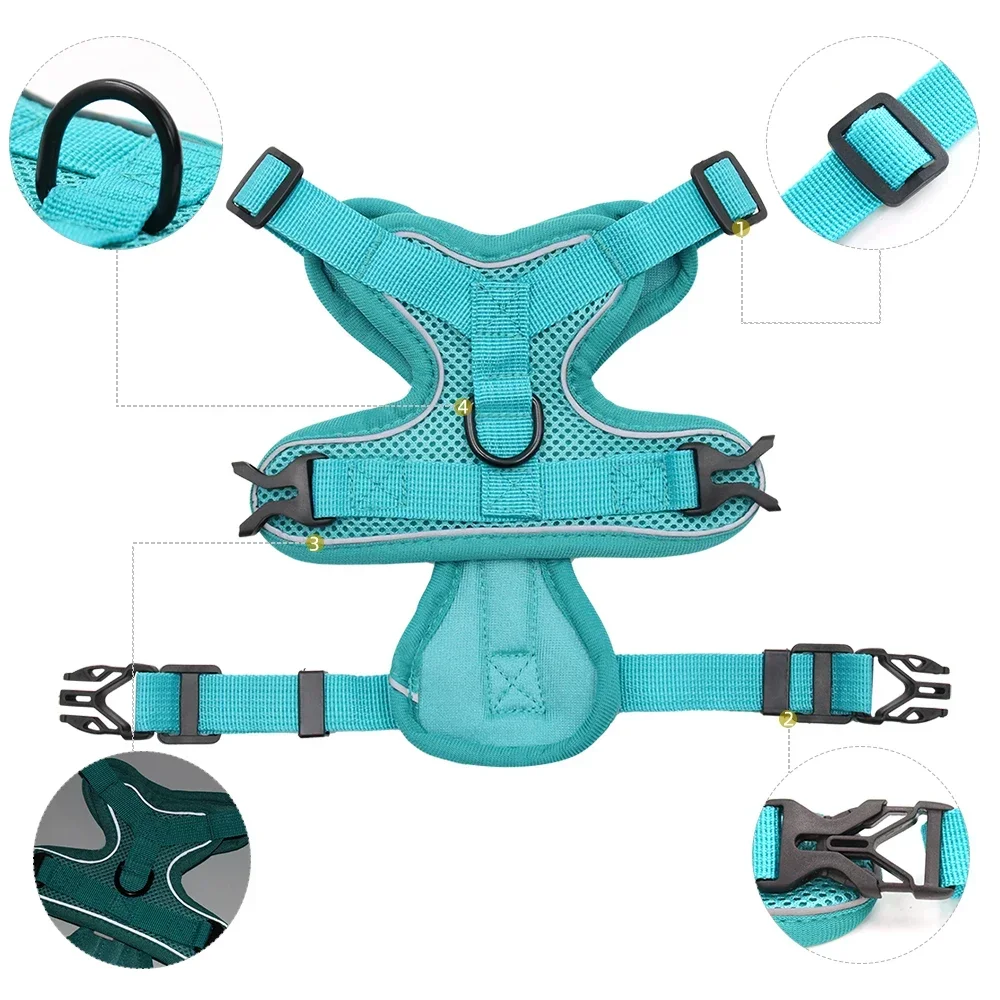 No Pull Dog Harness and Leash Set Adjustable Pet Harness Vest for Small Dogs Cats Reflective Dog Chest Strap Lead Walking pet harness leash set,pet harness set