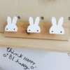 Nordic Style Creative Home Hook Clothes Hanging Children Room Rabbit Solid Wood Storage Racks Bow Clapboard Home Decoration 1