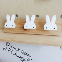 Nordic Style Creative Home Hook Clothes Hanging Children Room Rabbit Solid Wood Storage Racks Bow Clapboard Home Decoration 1