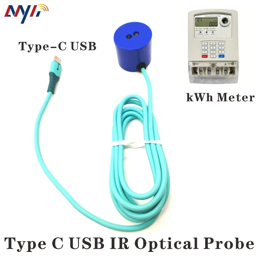 IR optical probe Type C USB Read out smart meter kWh meter Gas meter Water Meter IEC62056-21 DLMS MDBUS Magnetic Adapter Cable