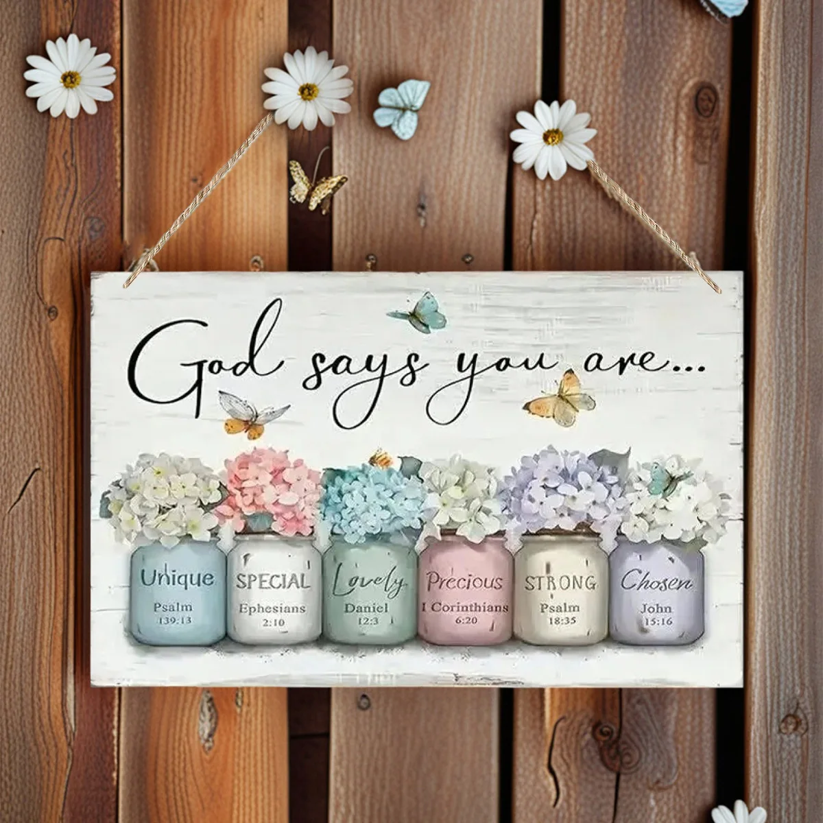 1PC, a colorful modern-style inspired Bible scripture pendant, a lightweight wooden decorative signboard