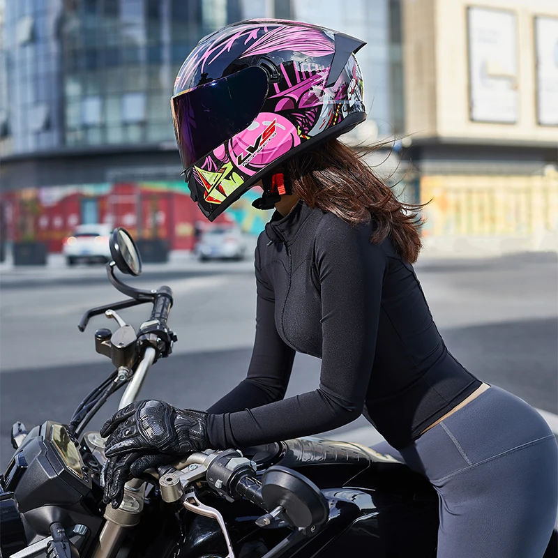 girl motorcycle predator helmet Motorbike Full Flip Up Visor Personalized Helmet with Braids and Warning Lights Modular Helmet for Men Women Motocross Cruiser DOT/ECE Approved 1,M(57-58CM) : Automotive TKTTBD Predator Motorcycle Helmet -