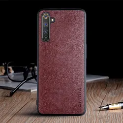 Vintage Leather Solid Color Case - Classic Design and Durable Protection for Realme 6S (Coffee)