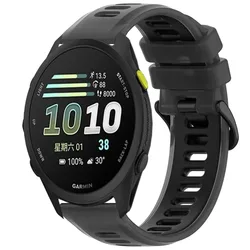 Versatile Silicone Watch Band Replacement Strap, 20mm/22mm, for Various Garmin Models (Extreme night Black)