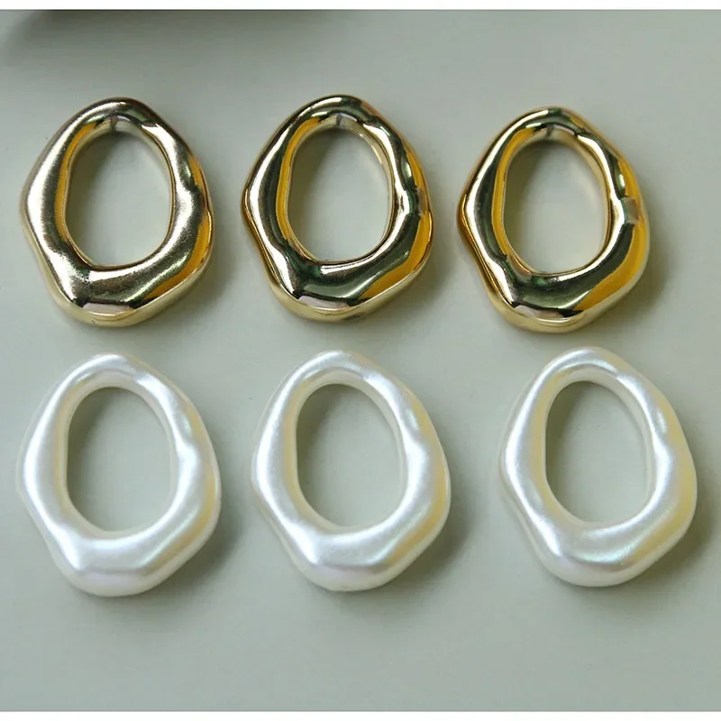 Ornament Crafts Miniature Figurines Miniature Ornament 5pcs European and American style metal texture irregular geometric hollow ring diy acrylic earrings pendant material