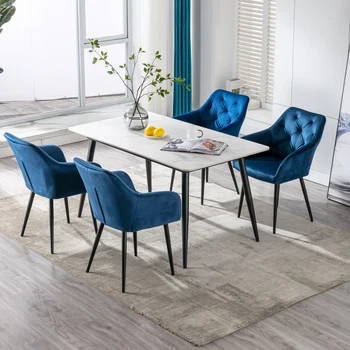 Dining Room Chair Upholstered Chair Armchair with Armrests Backrest Kitchen Furniture Meubles Makeup Stool Free Shipping in US