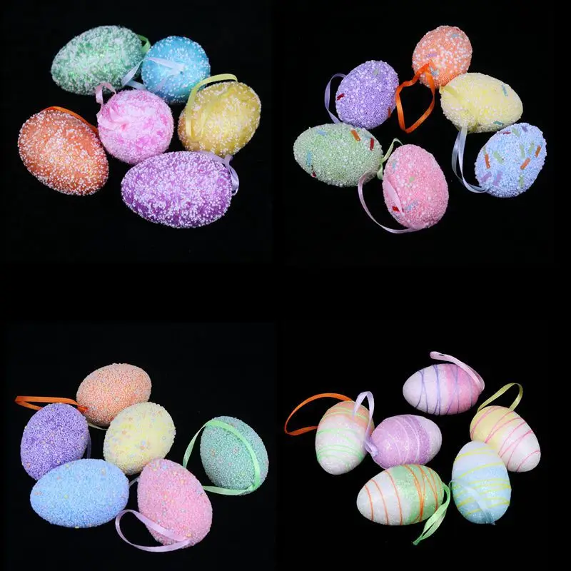6Pcs Easter Colorful Painting Eggs Chick DIY Party Rabbit Bunny Happy Easter Party Decorations 2023 Kids Easter Toy Gifts 2022 easter adult kids cute rabbit ear headband happy bunny easter party decoration supplies easter party favor for kids gifts