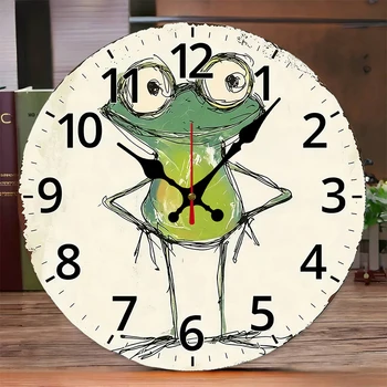 Cartoon Frog Wooden Wall Clock 1