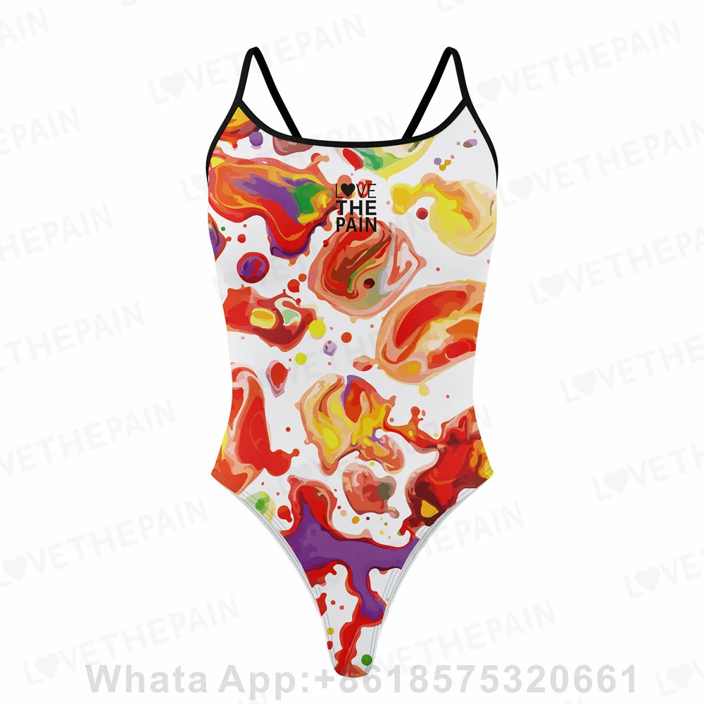 

Love The Pain Swimsuit Female One-piece Sexy Swimming Tech Back Long Practise Swimming Pro Team Training Comfortable Equipment