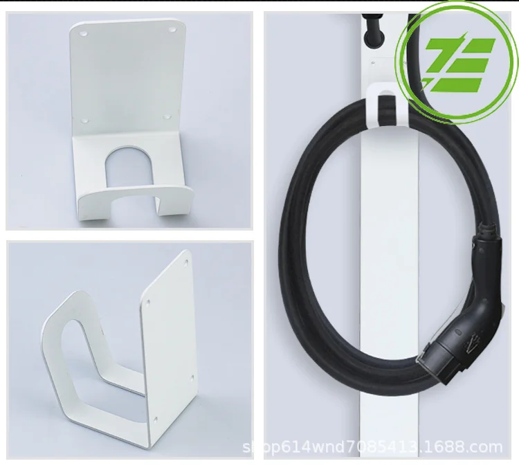 EV Charger Cord Holder Holster Dock and Hook Combination for EVSE Charging Cable Extra Protection Leading Wallbox white