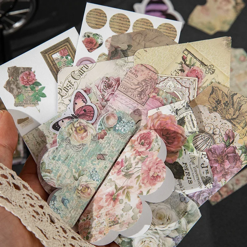 

93Sheets Retro Old Dusk Museum Decoration Mechanism Notebooks Background Materials Writing Scrapbook Cut 132*83MM