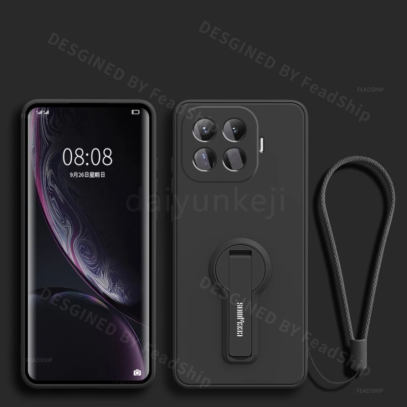 Shockproof Silicone Phone Case with Holder and Screen Protector