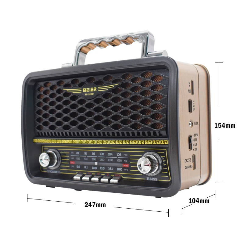 PRUNUS J120 Retro Vintage Radio AM FM Portable Shortwave Radio with  Bluetoot