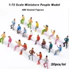 20pcs 1:75 Miniature People ABS Seated Sitting Painted Figures Railway Train Layout Architecture Building Layout for Diorama 1