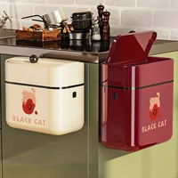 Wall Mounted Garbage Bin Simple 8.5/12L Hanging Lid Garbage Bin Kitchen Large Capacity Garbage Basket Storage Kitchen Trash Can 1