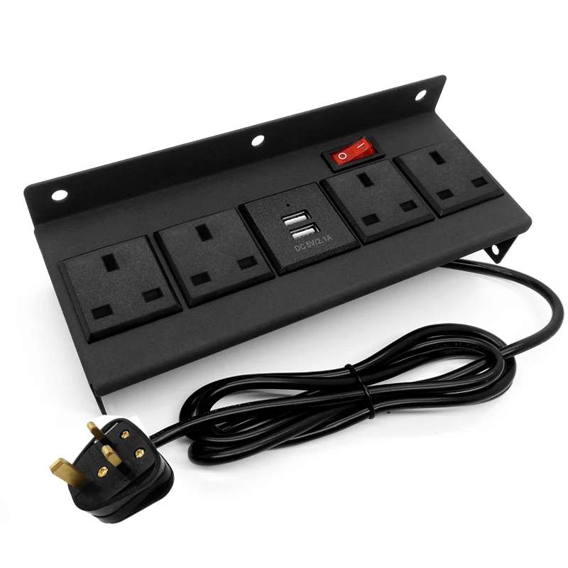 

Настольная розетка 4AC стандарта Великобритании, Настольная гнездо скрытого типа, USB Белый, для офиса, кухни, рабочего стола