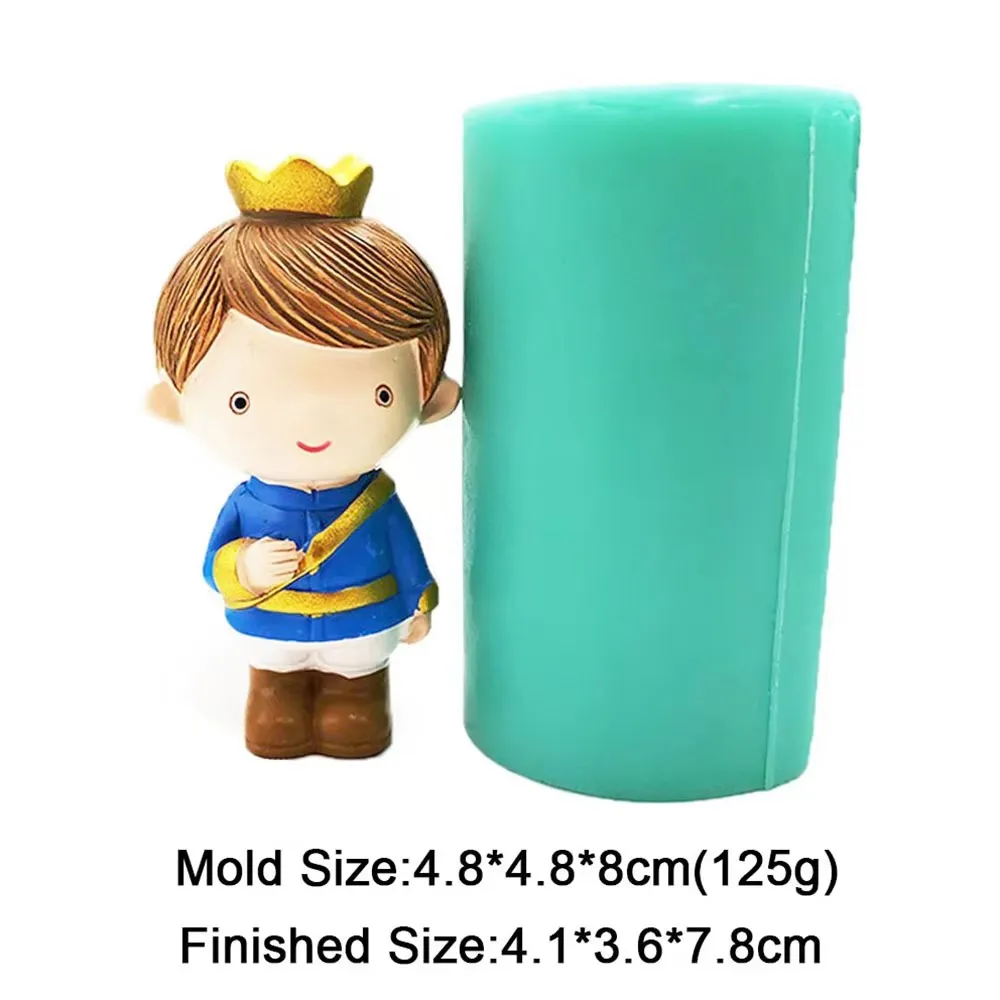 Prinz und Prinzessin Silikonform 3D Paar Schokoladen-Fondant Kuchendekoration Werkzeuge Gips Epoxidharz Handgemachte Kerzenform – Detail 14