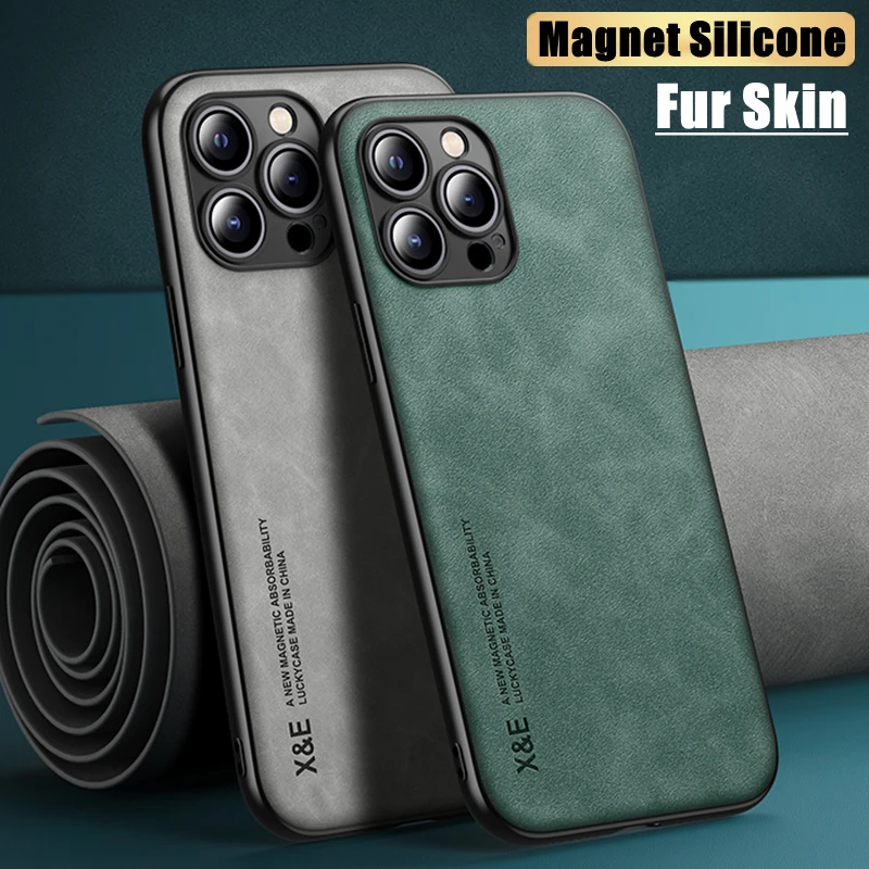 Leather Fur Skins Case For Oneplus 7T 7 8 9 Pro 8T 6T Nord Shockproof Silicone Magnet Case Cover For One Plus 7 8 9 7T Pro 8T 6T