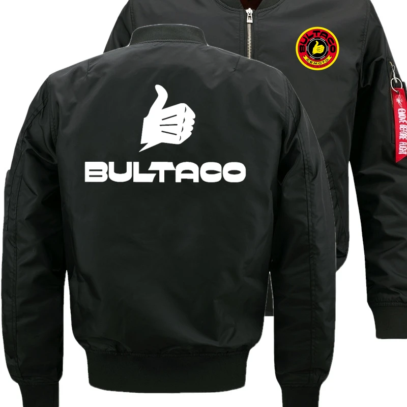 

2022 New Selling Bultaco Brand Autumn Harajuku Style Polyester Printed Uniform Jacket Mens Fashion Loose Tide Trend Flight Suit