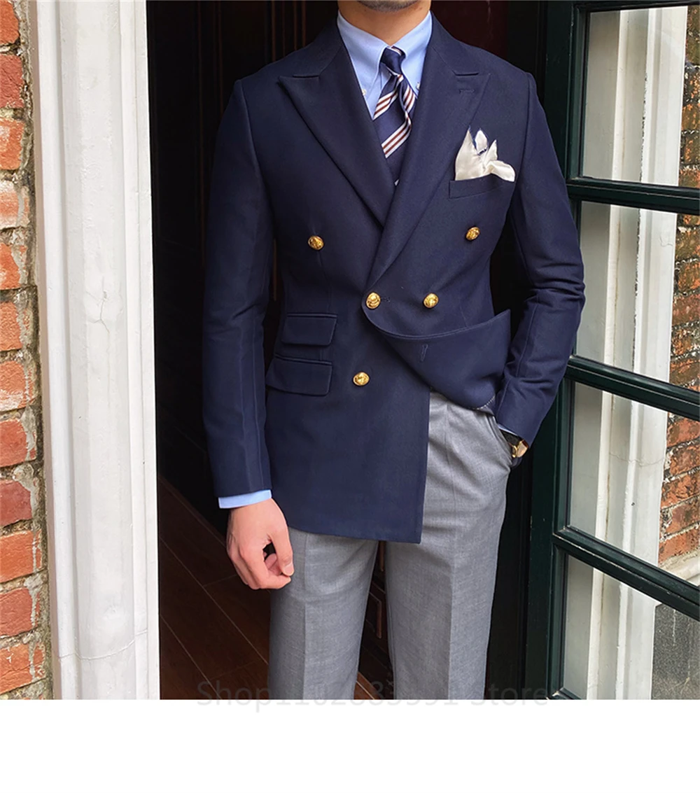 British Daily Only Jacket Men Blazer Slim Suit Blazer Homme Solid Color Masculino Fashion Suit Double Breasted Casual Trendy men suits jackets