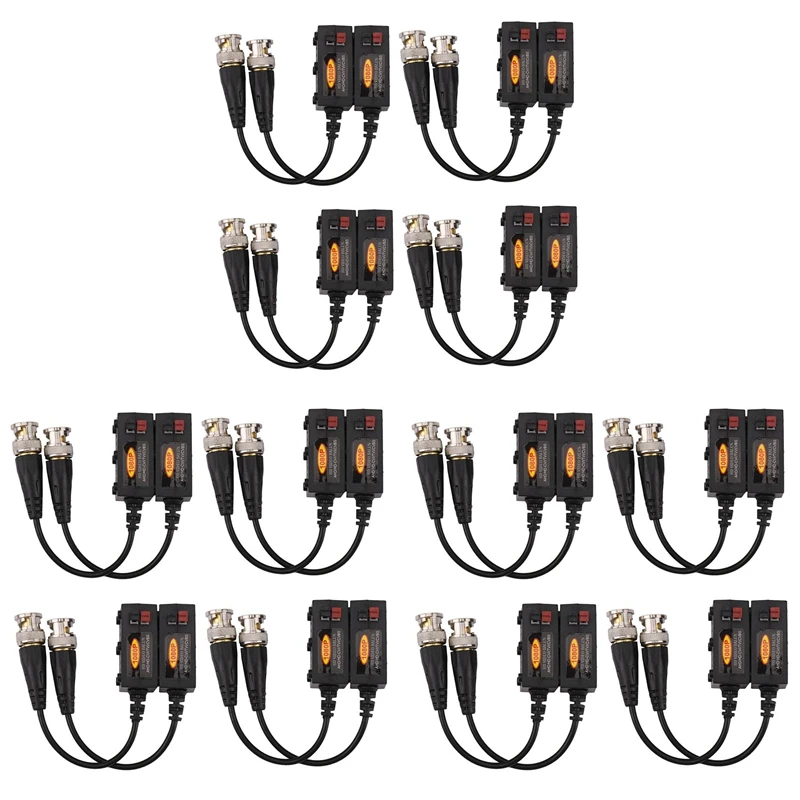 

1080P AHD/HD-CVI/TVI/CVBS Passive HD Video Balun Transmitter 12 Pairs (UTP Up To 350M-600M)